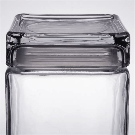 Anchor Hocking 85588r 1 5 Qt Clear Stackable Square Glass Jar