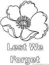 Remembrance Poppy Anzac Coloring Pages Template Colouring Forget Lest Kids Veterans Sheets Templates Printable Poppies Activities Veteran Printables Drawings Craft sketch template