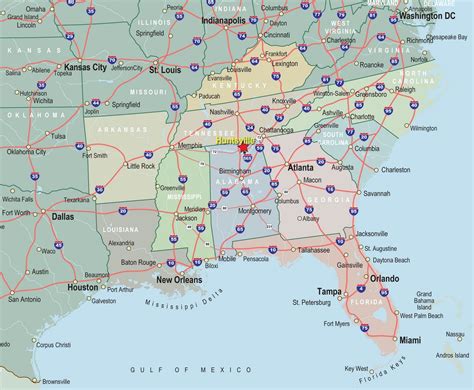 Southeastern Map Region Area Maps Of The United States Map