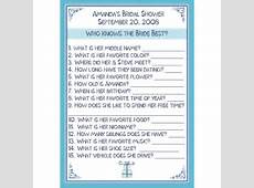 24 Bridal Shower Game Cards Personalized WHO by partyplace