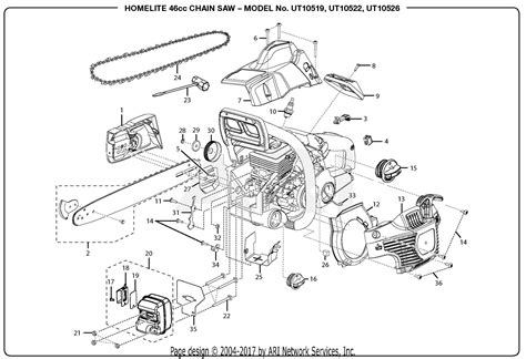 homelite ut cc chain  parts diagram  general assembly