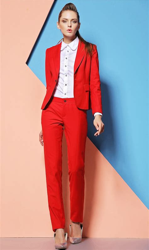 formal pantsuits custom  red women suits  pants  top sets work wear clothes