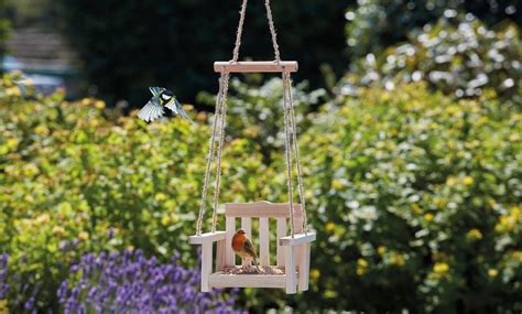 wooden bird feeder swing groupon