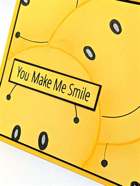 smiley face card smile blank card happy face yellow  etsy