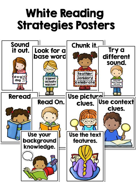 reading strategy posters education   core