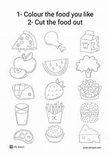 Food Printable Paper Craft Activity Kids Cut Esl Fun Search sketch template