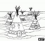 Coloring Pages Indian Native Colorear American Tribe Plain Camp Tents Tipi Tribu Tipis Campamento Choose Board Una Indians La Drawing sketch template