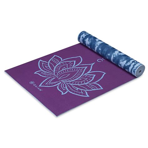 gaiam yoga mat premium mm print reversible extra thick  slip exercise fitness mat