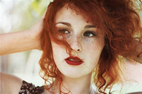 Portrait Of A Beautiful Ginger Girl By Stocksy Contributor Jovana