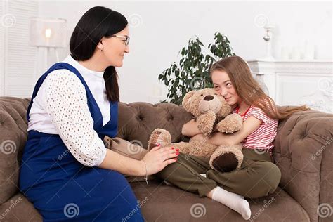 Teen Girl On Reception At The Psychotherapist Psychotherapy Session