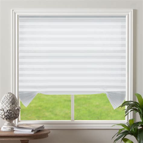 biltek cordless light filtering fabric pleated window shades white      walmartcom