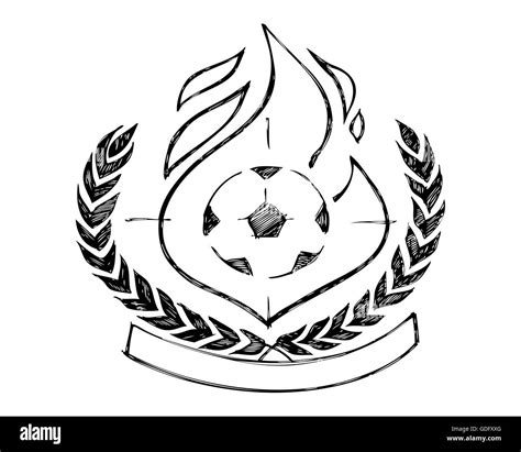 hand drawn illustration  drawing   soccer victory badge  symbol stock photo alamy
