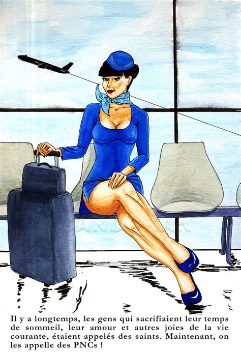 dessin hôtesse sexy pin up aquarelle air france humour gag hôtesse de l air flight