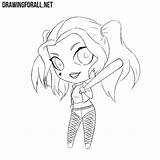 Harley Quinn Draw Chibi Drawingforall sketch template