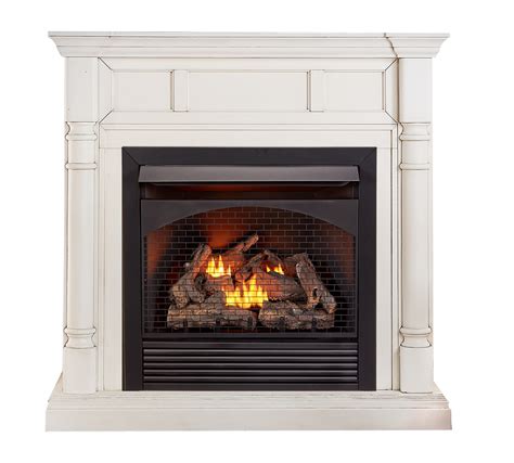 Procom Full Size Dual Fuel Ventless Gas Fireplace With Mantel 32 000
