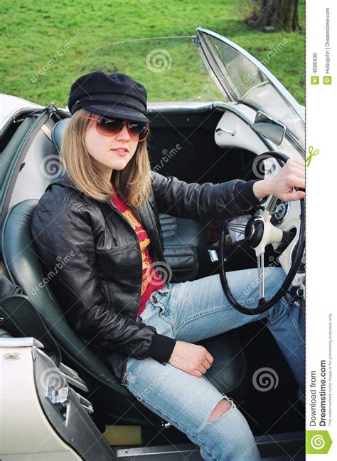 Sporty Blond In Sports Car Royalty Free Stock Images Image 4598439