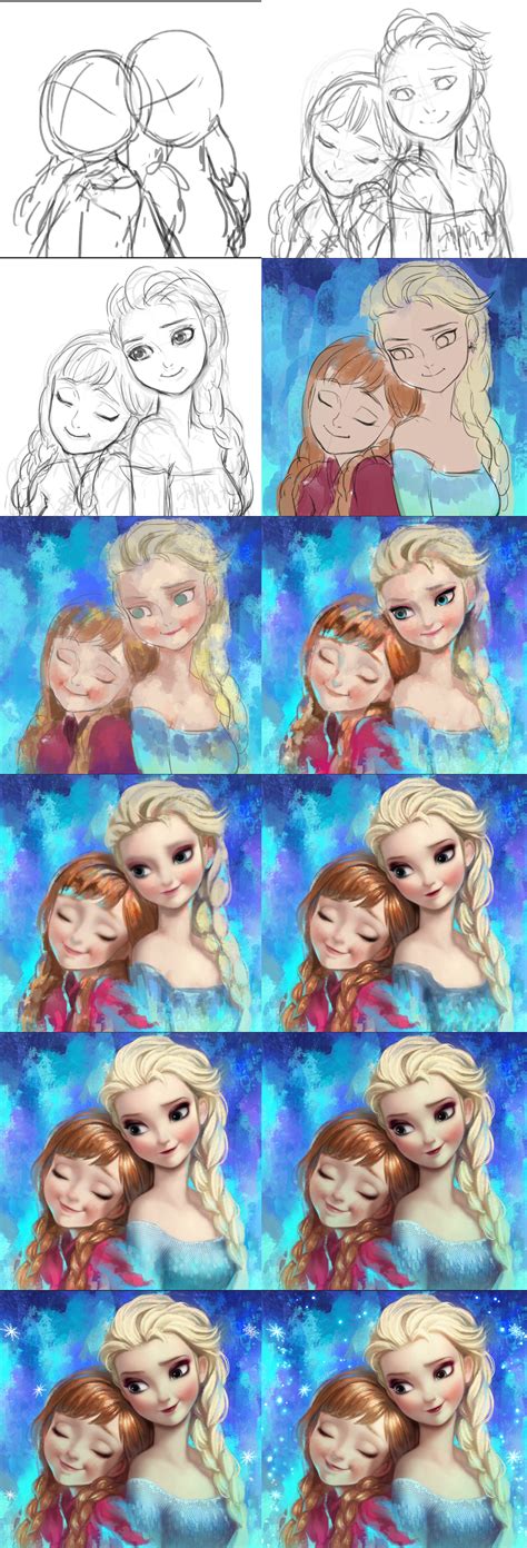 Frozen Elsa And Anna Fan Art Tutorials By Angju On Deviantart