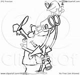 Bird Binoculars Cartoon Sitting Clip Toonaday Royalty Outline Illustration Rf Man 2021 sketch template