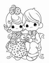 Precious Moments Coloring Pages Baby Wedding Nativity Girl Boy Adult Adults Printable Color Book Autumn Christmas Print Christian Family Girls sketch template