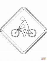 Coloring Pages Traffic Sign Cyclist Brazil Printable sketch template
