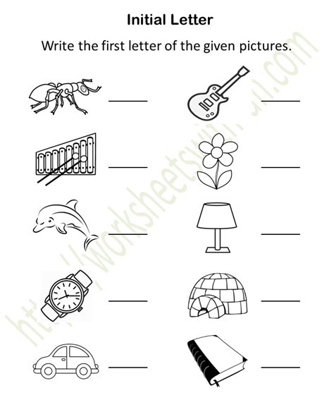 topic initial sound worksheets write english preschool wwf