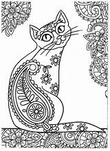 Coloring Cat Pages Adult Adults Mandala Cats Easy Dog Drawing Color Sheets Colouring Dogs Printable Cute Blank Small Funny Shepherd sketch template