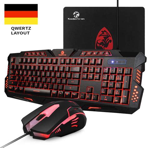 gaming tastatur mit maus setkoolertron qwertz deutsches layout