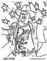 Wayne John Coloring Pages Getdrawings Drawing Cowboy sketch template
