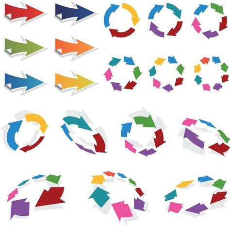 Colorful 3d Vector Arrows Set Vector For Free Download Freeimages