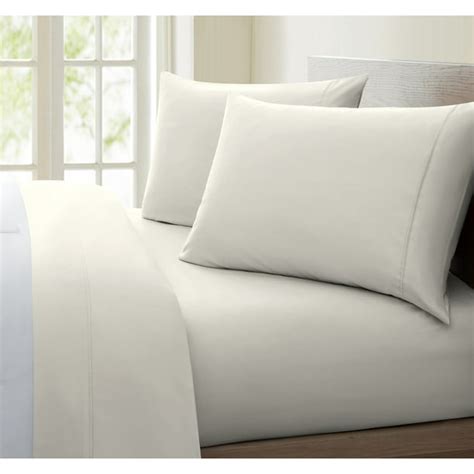 thread count  cotton solid sheet set full ivory walmart