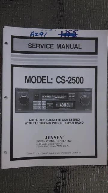 jensen cs  service manual original repair book stereo car radio