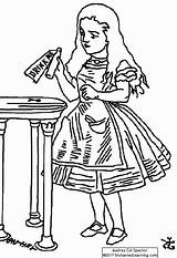Alice Bottle Wonderland Enchantedlearning Drink Finds Coloring Lewis Tenniel Carroll John 1865 Aliceinwonderland Based Illustration Edition First sketch template