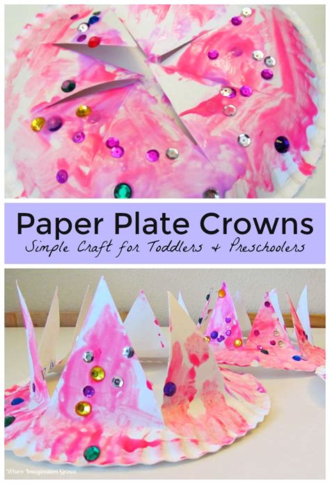 easy paper plate crown craft  kids  imagination grows