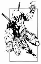 Deadpool Coloring Pages Body Printable Template sketch template