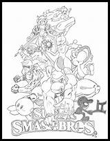 Smash Bros Super Coloring Pages Colouring Brothers Drawing Printable Drawings Ultimate Samus Kirby Print Para Mario Deviantart Ausmalbilder Sheets Characters sketch template