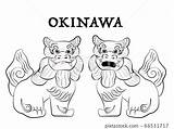 Shisa Okinawa sketch template