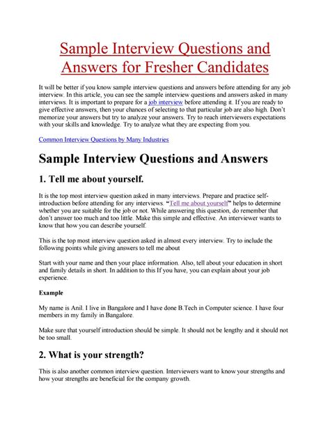 sample interview questions  answers  fresher candidates  hot