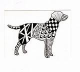 Zentangle Dog Choose Board Filled Shape Drawings sketch template
