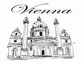 Vienne Autriche Vecteurs Vecteur Coloré sketch template