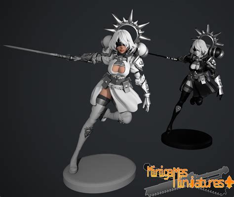 nier space nun anime figurine 3d model 3d printable cgtrader