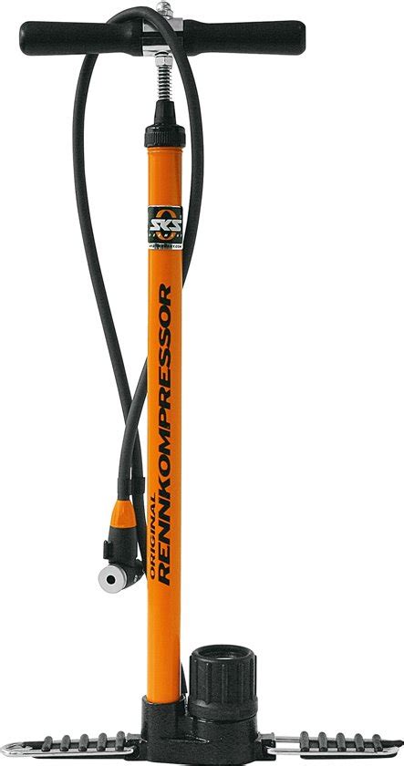 bolcom sks rennkompressor fietspomp hoge druk eva kop met drukmeter oranje