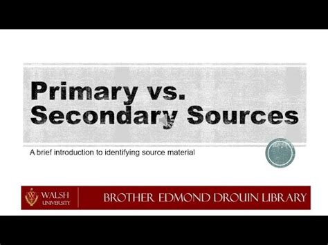 primary  secondary information sources youtube