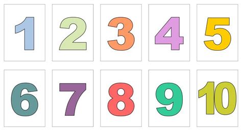 numbers  arranged   colors  sizes   number