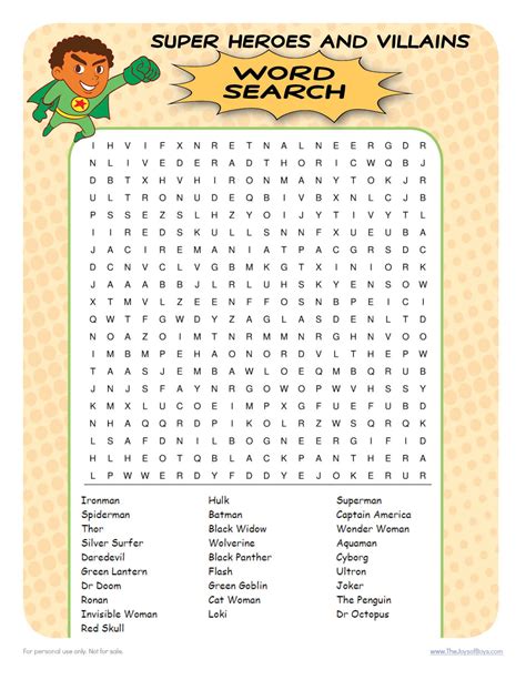 marvel  dc characters word search wordmint word search printable