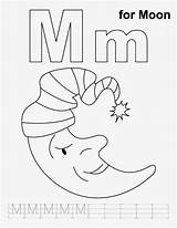 Coloring Moon Letter Pages Festival Preschool Alphabet Kids Handwriting Printable Mm Practice Disney Worksheets Color Sheet Sheets Letters Monkey Pre sketch template