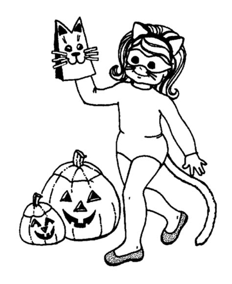 halloween costume coloring page cat costume  printable