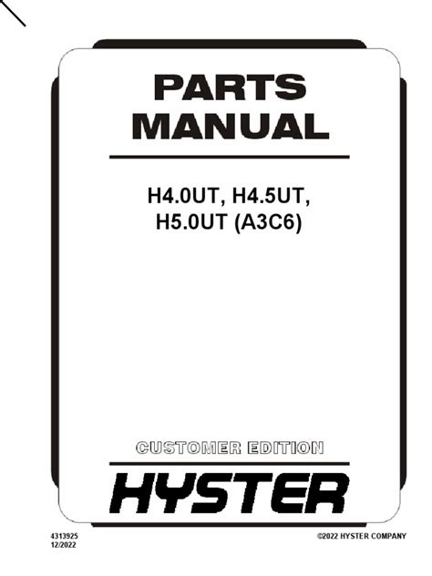 hyster hut hut hut parts manualconv  manual transmission elevator