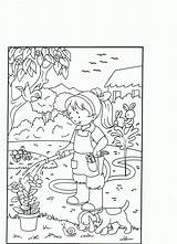 Kleurplaat Kleurplaten Lente Natuur Thema Coloring Planten Tuin Geven Kinderen Roos Sneeuwklokjes Narcissen Tulpen Zonnebloemen Er Downloaden sketch template