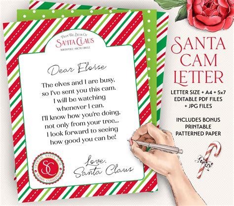 printable santa cam letter
