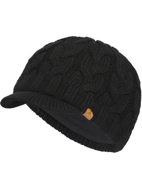 Michael Michael Kors Cable Knit Peak Hat With Knit Brim Black Free